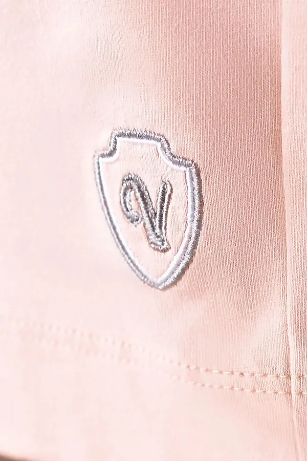 Короткие шорты с поясом на резинке из эластичного хлопка VILATTE, пудра_vilatte - фото 2