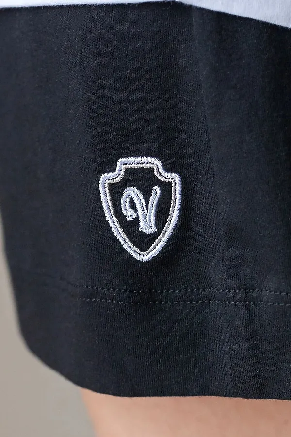 Короткие шорты с поясом на резинке из эластичного хлопка VILATTE, черный_vilatte - фото 2