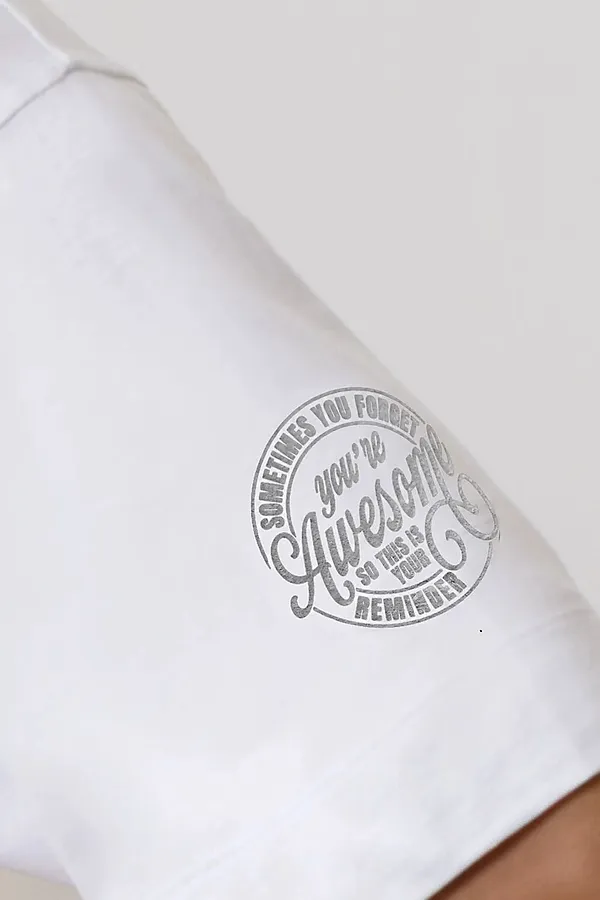 Футболка оверсайз с принтом из премиального 100% хлопка VILATTE, белый_awesome - фото 2