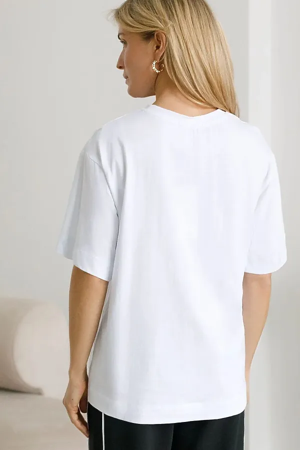 Футболка оверсайз с принтом из премиального 100% хлопка VILATTE, белый_sporty - фото 2