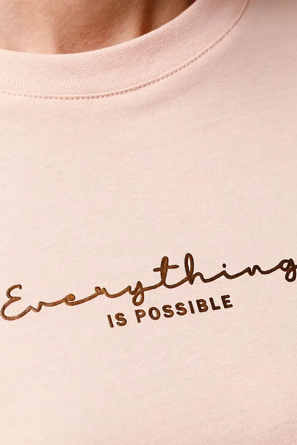 Футболка оверсайз с принтом из премиального 100% хлопка VILATTE, пудра_everything - фото 2