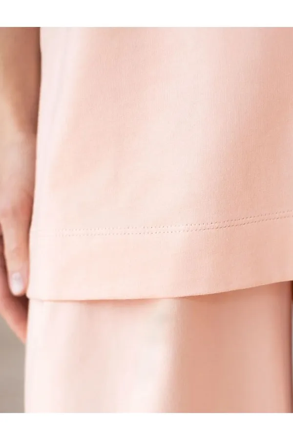 Футболка оверсайз с принтом из премиального 100% хлопка VILATTE, пудра_everything - фото 2