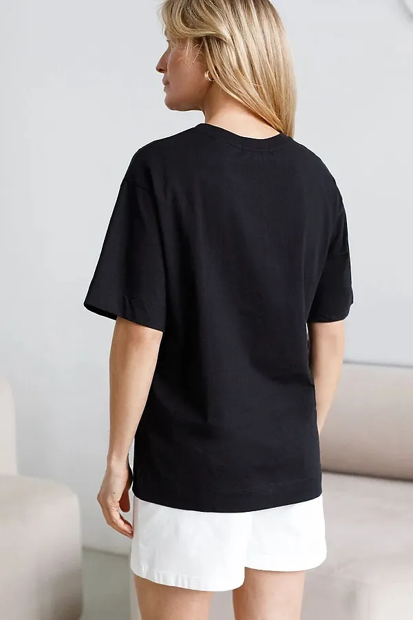 Футболка оверсайз с принтом из премиального 100% хлопка VILATTE, черный_sporty - фото 2