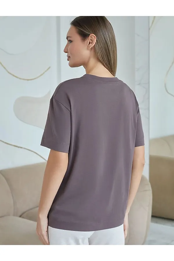 Футболка с принтом свободная из премиального 100% хлопка VILATTE, кофе_арт_котик - фото 2