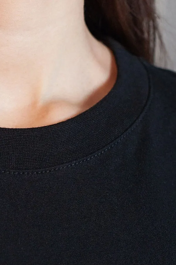 Футболка с принтом свободная из премиального 100% хлопка VILATTE, черный_love - фото 2