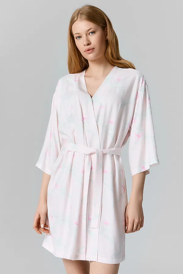 Халат женский MARK FORMELLE, цветы на лиловом - фото 2