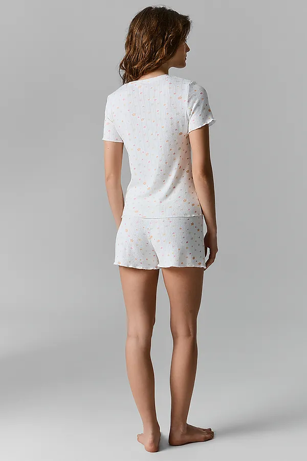 Комплект женский (джемпер, шорты) MARK FORMELLE, цветы на белом - фото 2