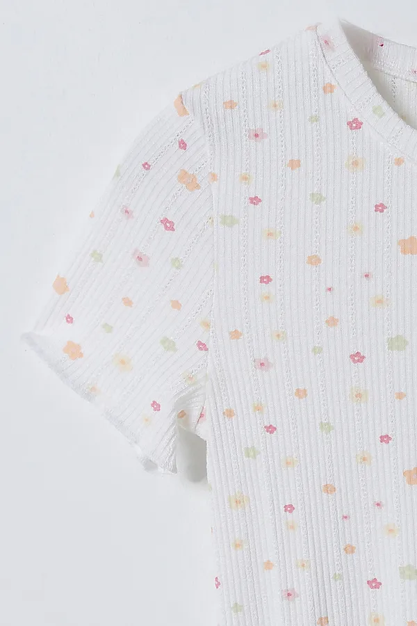 Комплект женский (джемпер, шорты) MARK FORMELLE, цветы на белом - фото 2