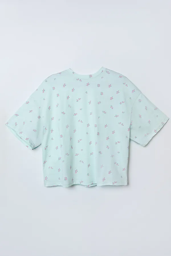 Комплект женский (джемпер, шорты) MARK FORMELLE, цветы на мятном - фото 2