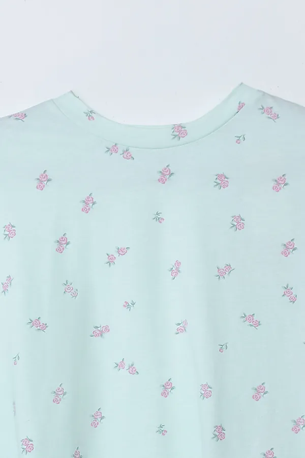 Комплект женский (джемпер, шорты) MARK FORMELLE, цветы на мятном - фото 2