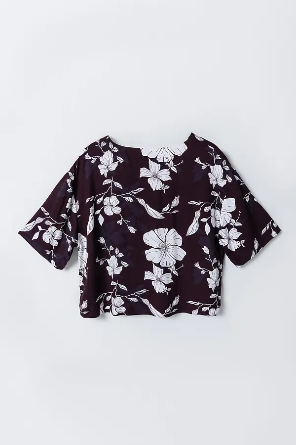 Костюм женский (жакет, брюки) MARK FORMELLE, цветы на винном - фото 2