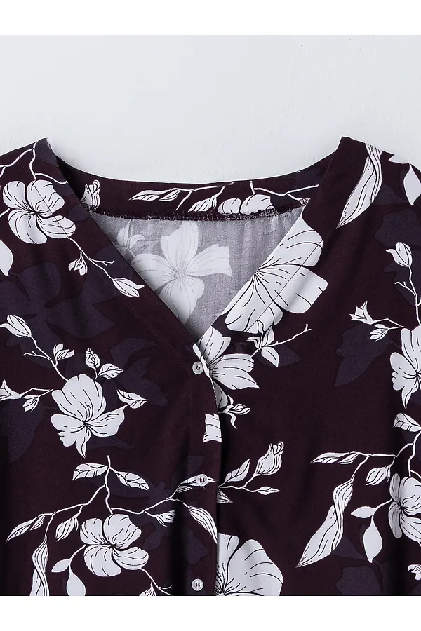 Костюм женский (жакет, брюки) MARK FORMELLE, цветы на винном - фото 2