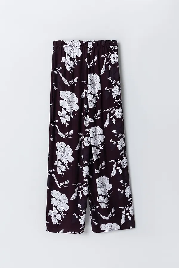 Костюм женский (жакет, брюки) MARK FORMELLE, цветы на винном - фото 2