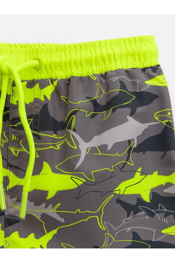 Шорты купальные ACOOLA, зеленый принт - фото 2