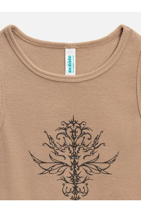 Майка-топ ACOOLA, коричневый - фото 2