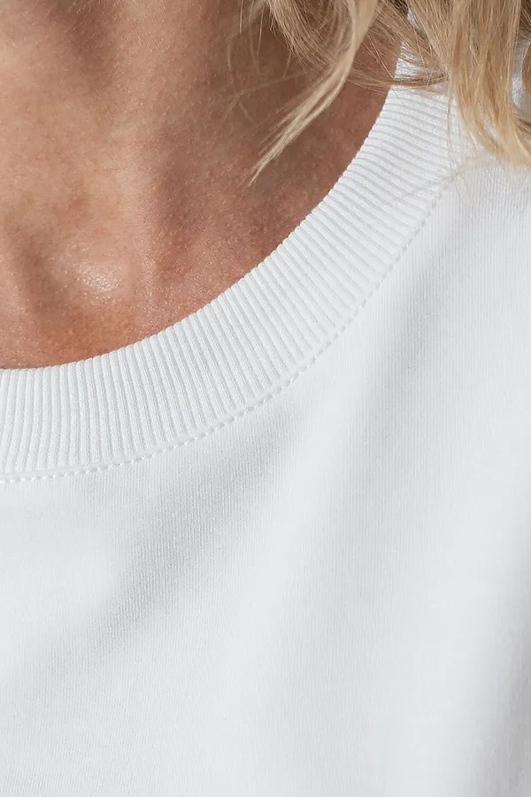 Футболка свободная с принтом из футера двухнитки с эластаном VILATTE, белый_vintage - фото 2