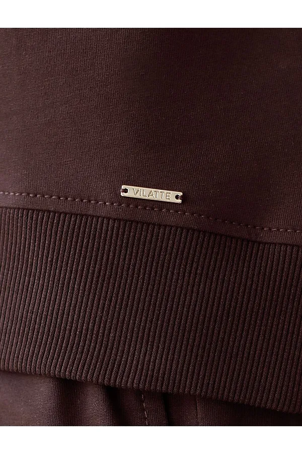 Футболка свободная с принтом из футера двухнитки с эластаном VILATTE, коричневый_vintage - фото 2