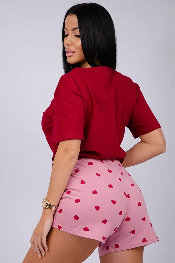 Пижама с шортами Джульетта НАТАЛИ, бордовый - фото 2