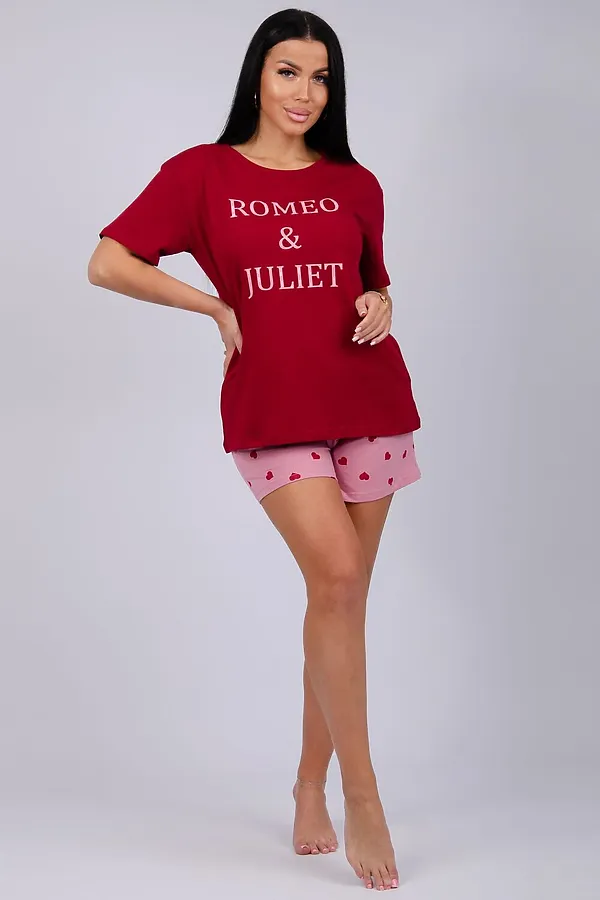 Пижама с шортами Джульетта НАТАЛИ, бордовый - фото 2