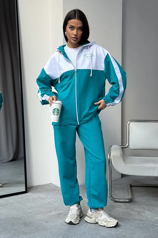 Костюм с брюками Туман НАТАЛИ, бирюзовый - фото 2