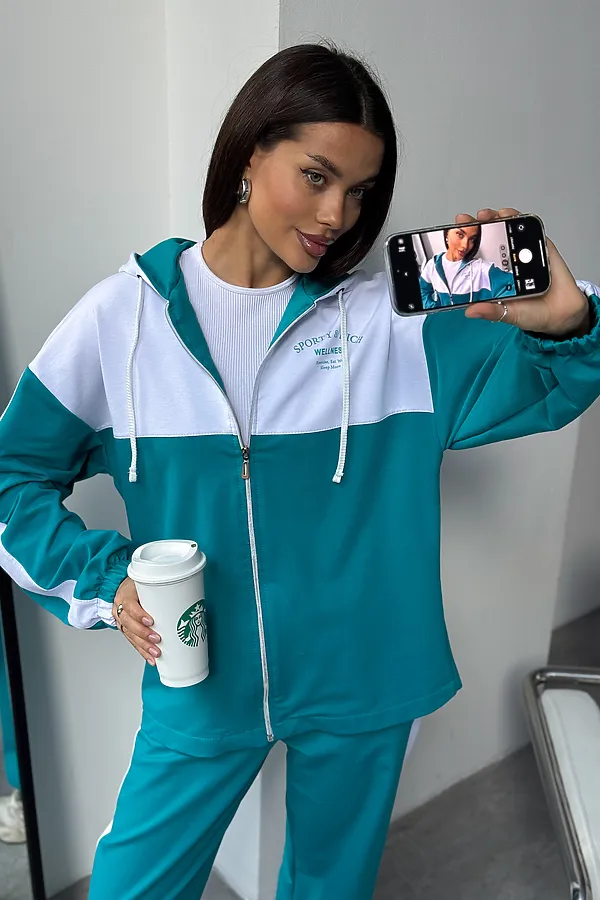 Костюм с брюками Туман НАТАЛИ, бирюзовый - фото 2