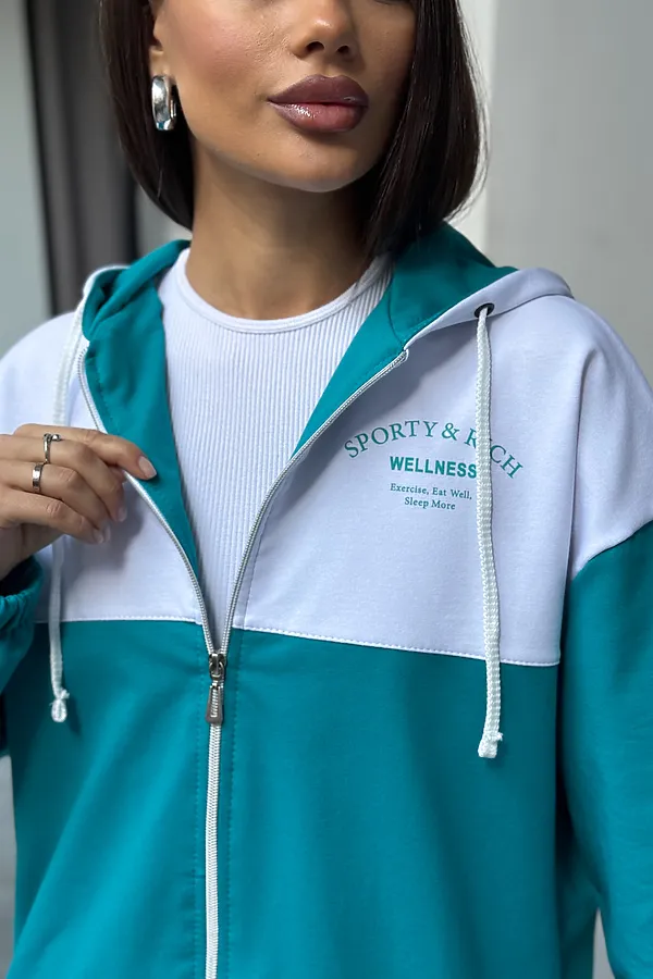 Костюм с брюками Туман НАТАЛИ, бирюзовый - фото 2