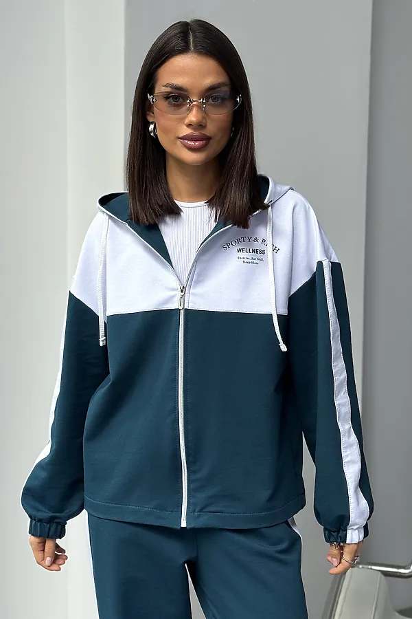 Костюм с брюками Туман НАТАЛИ, изумруд - фото 2