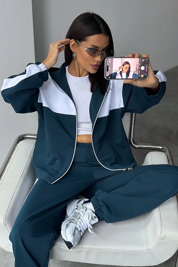 Костюм с брюками Туман НАТАЛИ, изумруд - фото 2