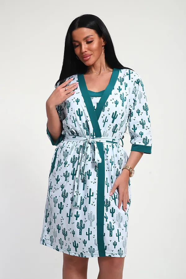 Пеньюар с шортами 24271 НАТАЛИ, зеленый - фото 2