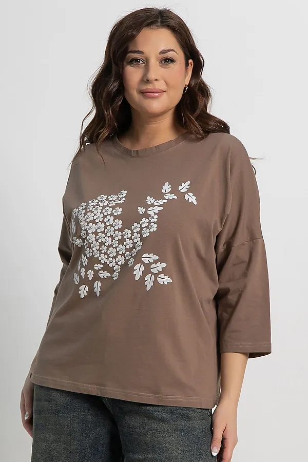 Блуза Ромашка LADY TAIGA, бежевая - фото 2