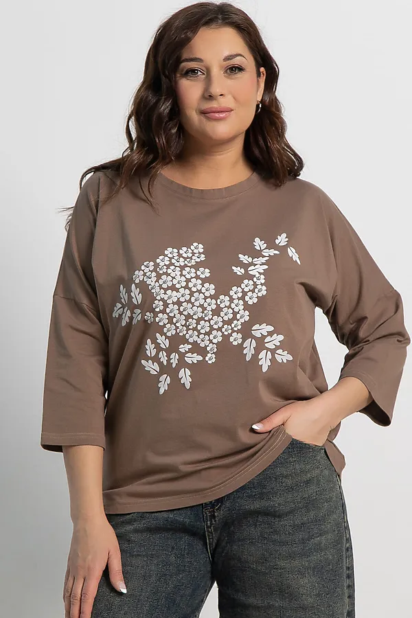 Блуза Ромашка LADY TAIGA, бежевая - фото 2