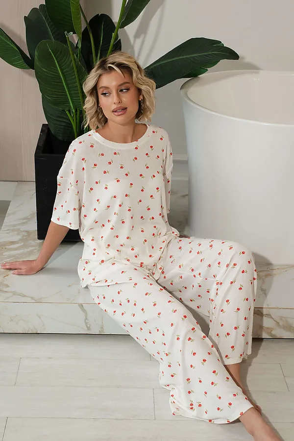 Костюм домашний с брюками Мона LADY TAIGA, белый - фото 2