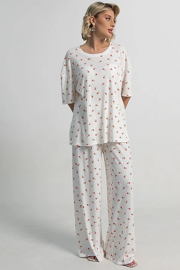 Костюм домашний с брюками Мона LADY TAIGA, белый - фото 2