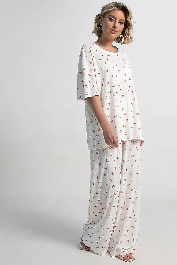 Костюм домашний с брюками Мона LADY TAIGA, белый - фото 2