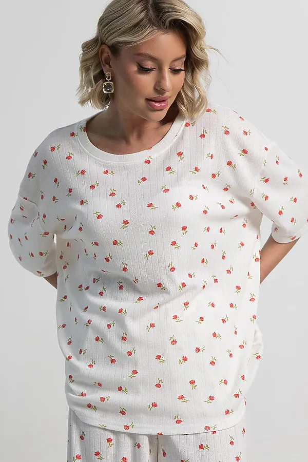 Костюм домашний с брюками Мона LADY TAIGA, белый - фото 2