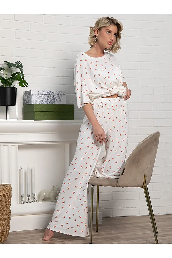 Костюм домашний с брюками Мона LADY TAIGA, белый - фото 2