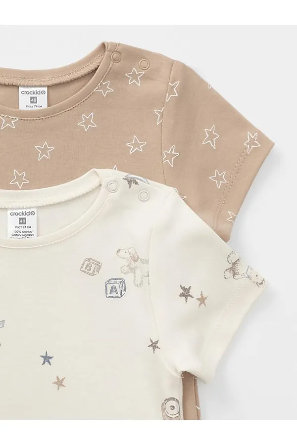 Футболки, 2 шт. CROCKID, кремовый - фото 2