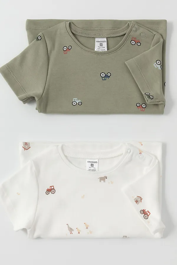 Футболка 2 шт CROCKID, хаки - фото 2