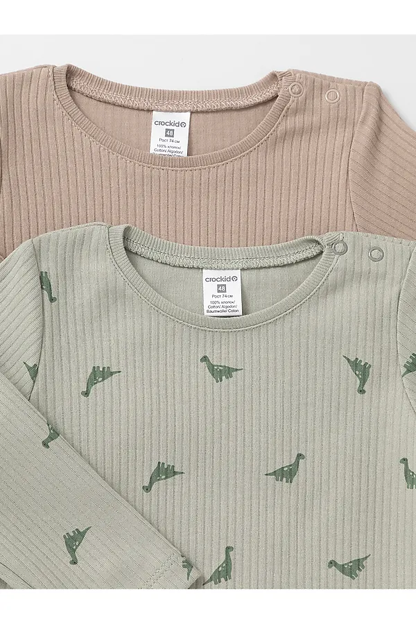 Джемперы, 2 шт. CROCKID, оливковый - фото 2