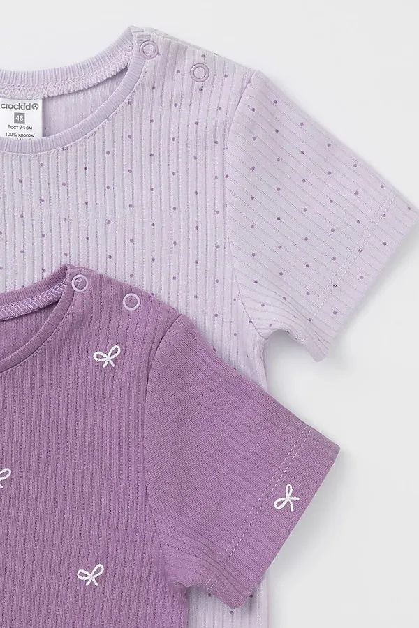Футболки 2шт. CROCKID, фиолетовый - фото 2