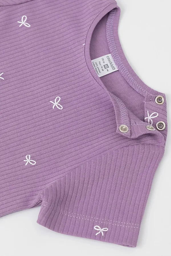 Футболки 2шт. CROCKID, фиолетовый - фото 2