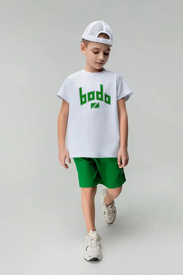 Комплект (Футболка+Шорты) BODO-S, белый (зеленый) - фото 2