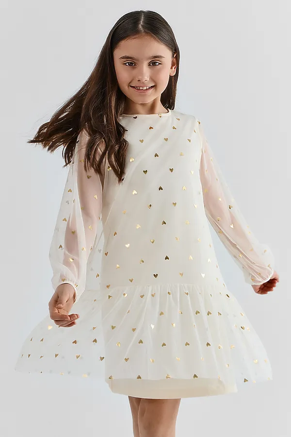 Платье для девочек MARK FORMELLE, сердечки на молоке - фото 2