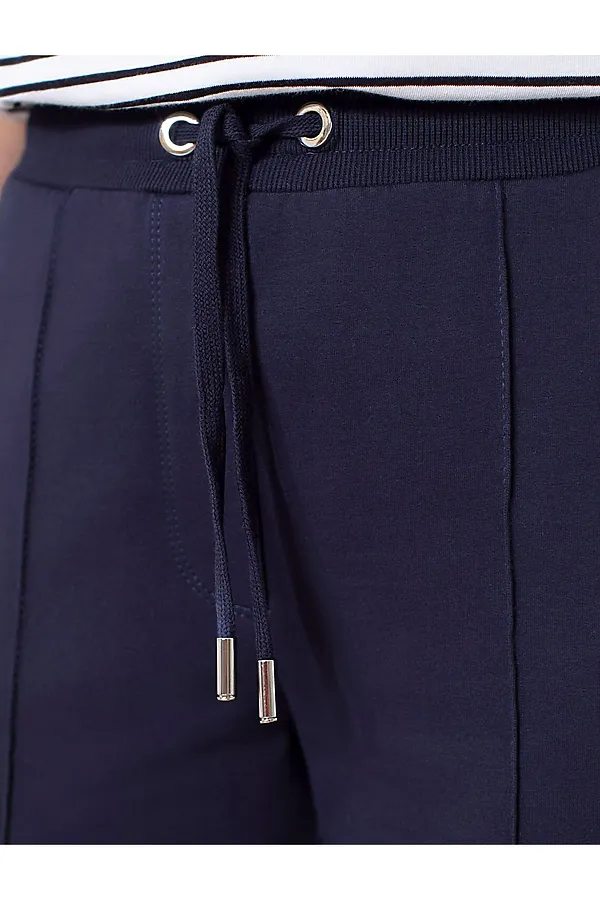 Трикотажные брюки на резинке из футера двухнитки эластичные VILATTE, т.синий - фото 2