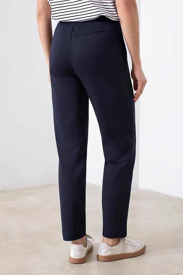 Трикотажные брюки на резинке из футера двухнитки эластичные VILATTE, т.синий - фото 2