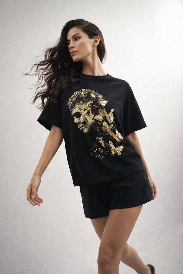 Костюм с шортами с шортами и футболкой 366 НАТАЛИ, черный - фото 2