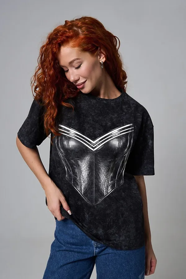 Футболка 8594 НАТАЛИ, черный+корсет - фото 2