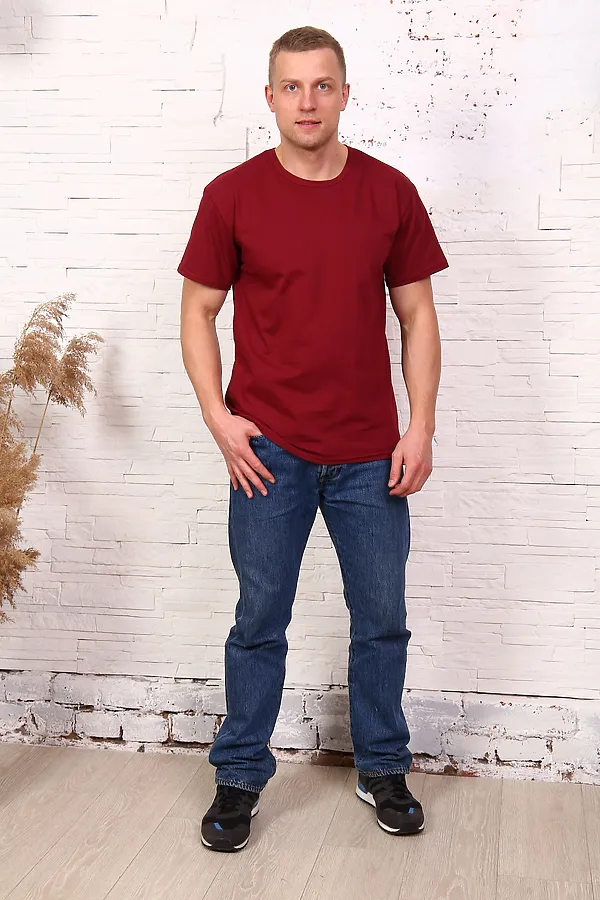 Футболка 1113 однотонная НАТАЛИ, бордовый - фото 2