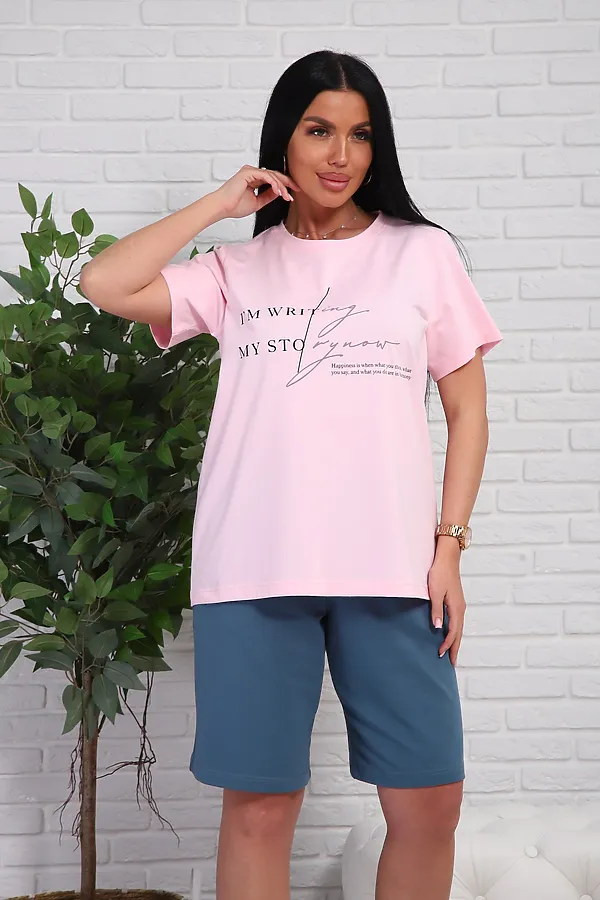 Костюм с шортами 1107 НАТАЛИ, розовый - фото 2