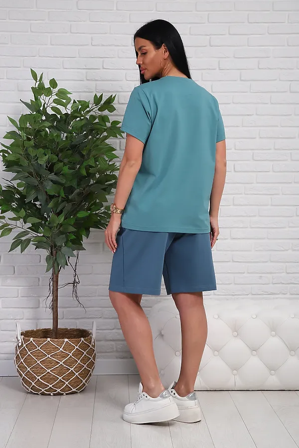 Костюм с шортами 1107 НАТАЛИ, зеленый - фото 2